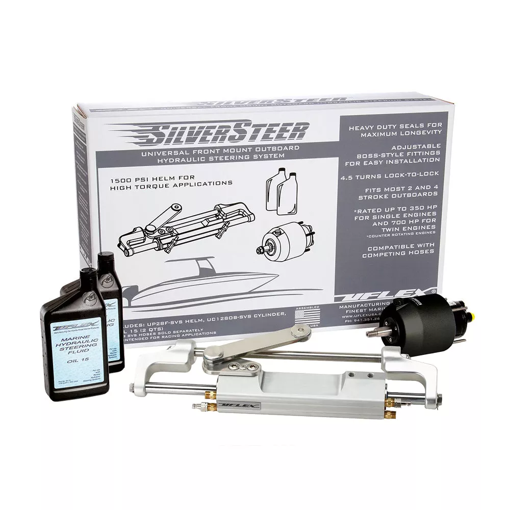 Uflex SilverSteer 2.0 High-Performance Front Mount Outboard Hydraulic Steering System – 1500PSI FM V2 [SILVERSTEER2.0B]