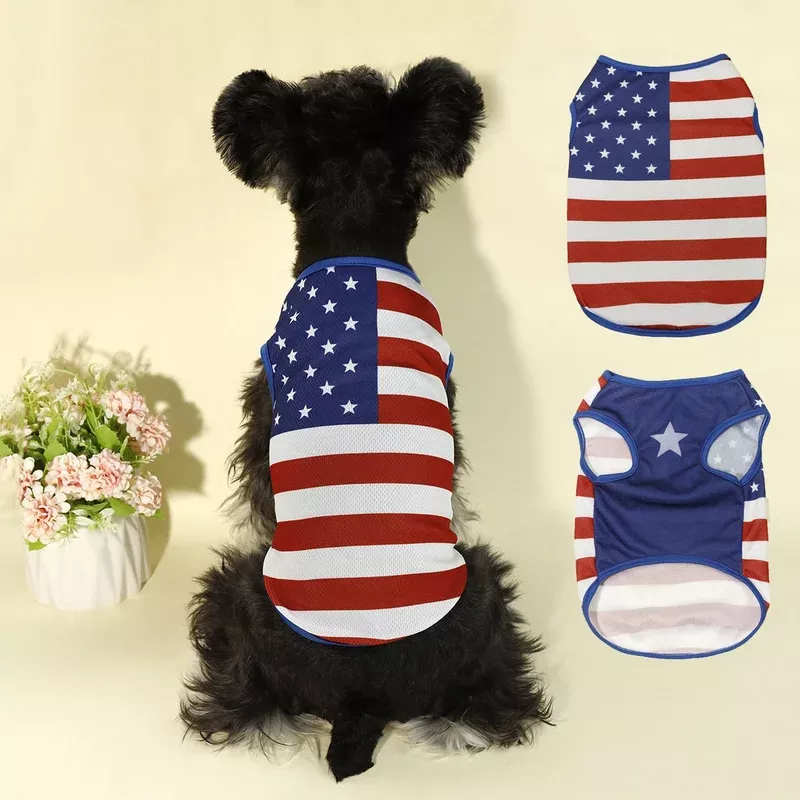 USA Patriotic Dog Tank Lightweight & Breathable Summer Tee