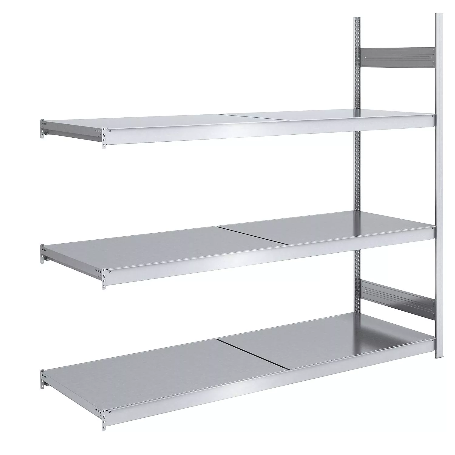 wide-span-boltless-shelving-unit-with-steel-shelves-height-2000-mm-shelf-width-2 Wide span boltless shelving unit with steel shelves, height 2000 mm, shelf width 2000 mm, shelf depth 500 mm, extension shelf unit.