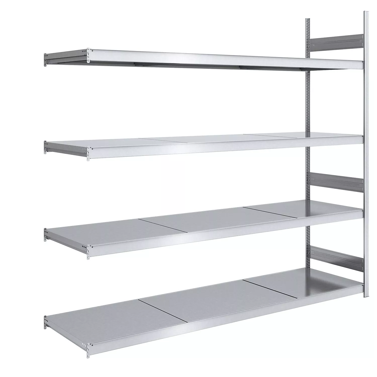 wide-span-boltless-shelving-unit-with-steel-shelves-height-2500-mm-shelf-width-2 Wide span boltless shelving unit with steel shelves, height 2500 mm, shelf width 2000 mm, shelf depth 500 mm, standard shelf unit.