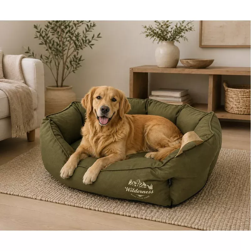 Wilderness Olive Snuggle Dog Bed | Snug & Cosy Pets