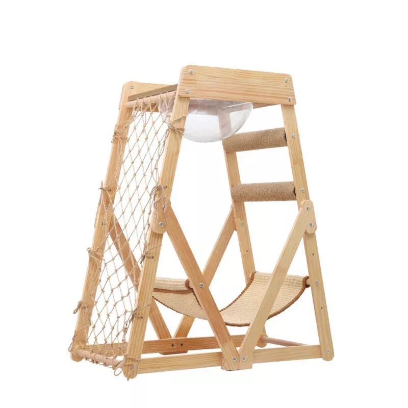 Wood/Sisal Multi-Level Cat Tree with Condo 85 cm