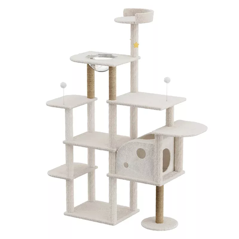 wooden-multi-level-cat-tree-tower-large-172cm Wooden Multi-level Cat Tree Tower Large 172cm
