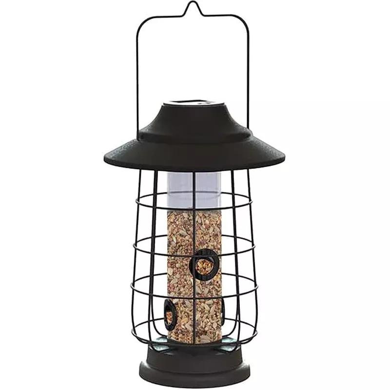 Woodlink Modern Farmhouse Solar Lantern Tube Feeder