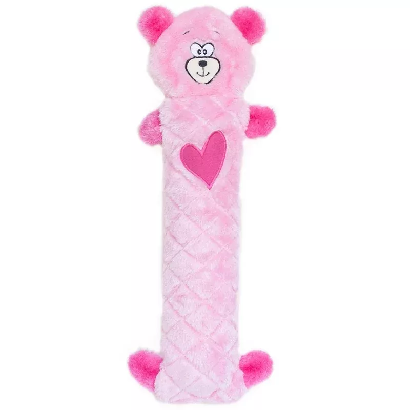 ZippyPaws Valentine’s Jigglerz Pink Bear Dog Toy