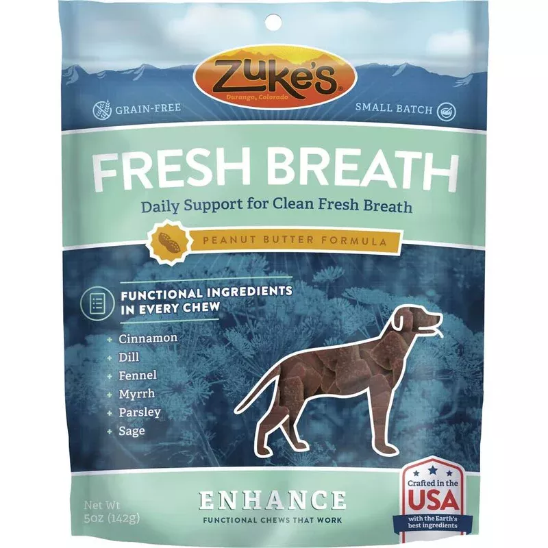 zuke-s-enhance-functional-fresh-breath-peanut-butter-dog-treats-5oz Zuke’s Enhance Functional Fresh Breath Peanut Butter Dog Treats 5oz